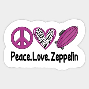 Peace Love & Zeppelin Sticker